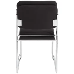 National Public Seating 8600 Padded Signature Stack Chairs, Black/Chrome, Set Of 2 Chairs
