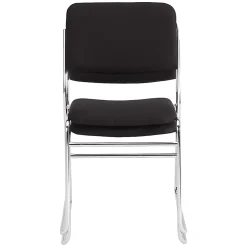 National Public Seating 8600 Padded Signature Stack Chairs, Black/Chrome, Set Of 2 Chairs