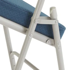National Public Seating 3200 Series Deluxe Upholstered Folding Chairs, Regal Blue, Set Of 2 Chairs