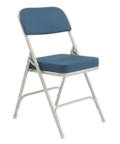 National Public Seating 3200 Series Deluxe Upholstered Folding Chairs, Regal Blue, Set Of 2 Chairs