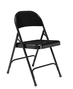 National Public Seating Series 50 Steel Folding Chairs, Black, Set Of 4 Chairs