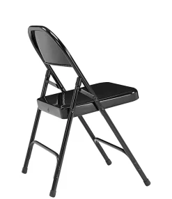National Public Seating Series 50 Steel Folding Chairs, Black, Set Of 4 Chairs