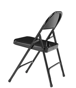 National Public Seating Series 50 Steel Folding Chairs, Black, Set Of 4 Chairs