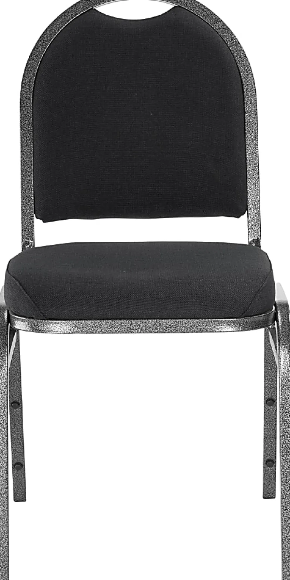 National Public Seating 9200 Series: Dome-Back Premium Fabric Upholstered Banquet Stack Chair, Ebony Black Seat/Silvervein Frame, Set Of 2