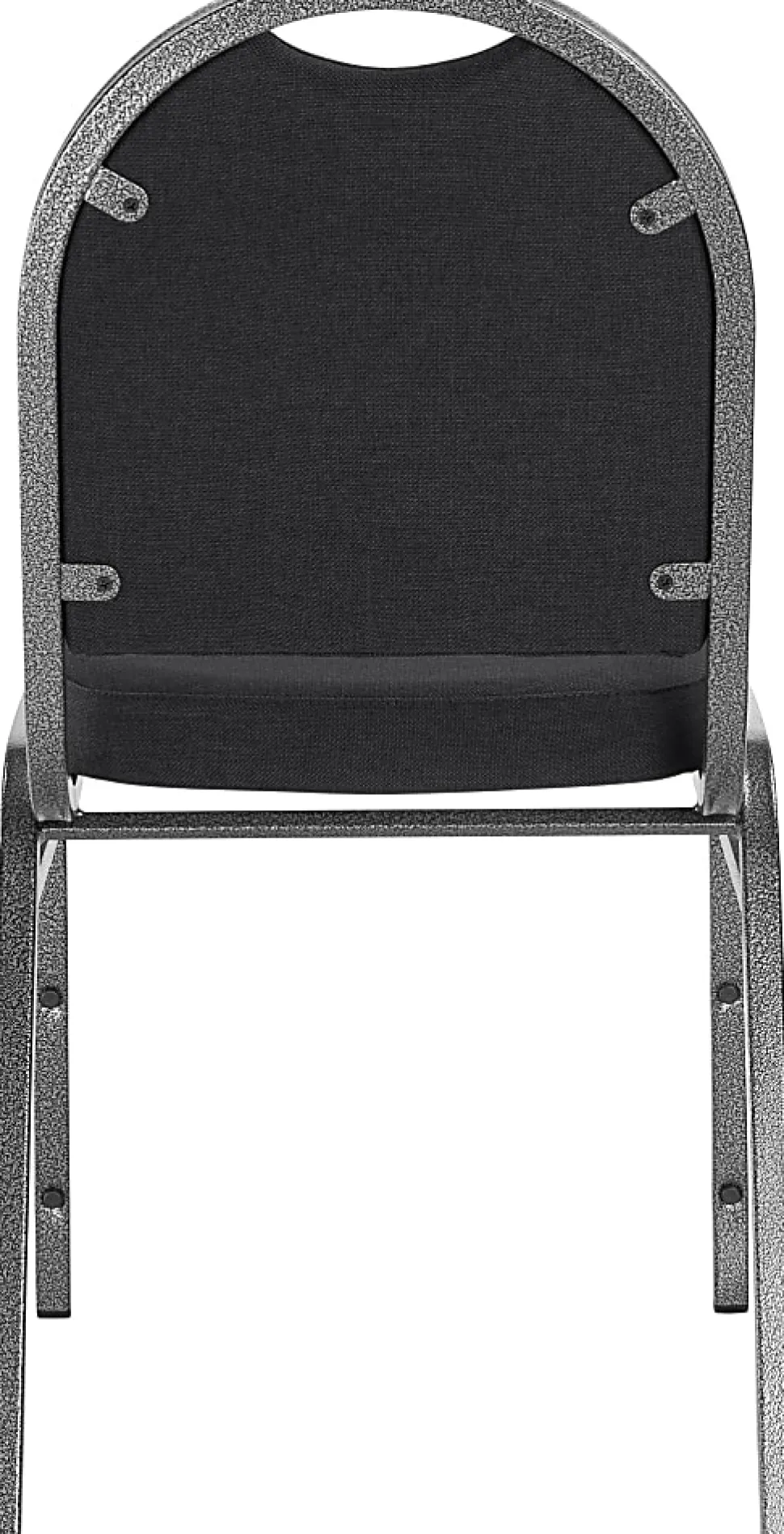 National Public Seating 9200 Series: Dome-Back Premium Fabric Upholstered Banquet Stack Chair, Ebony Black Seat/Silvervein Frame, Set Of 2