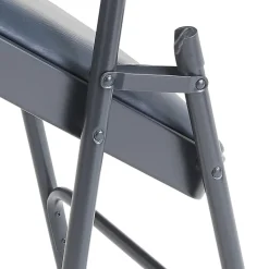 National Public Seating Series 1200 Folding Chairs, Blue/Char-Blue, Set Of 4 Chairs