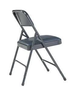 National Public Seating Series 1200 Folding Chairs, Blue/Char-Blue, Set Of 4 Chairs