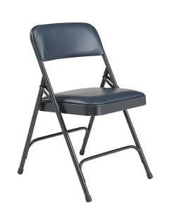 National Public Seating Series 1200 Folding Chairs, Blue/Char-Blue, Set Of 4 Chairs