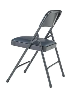 National Public Seating Series 1200 Folding Chairs, Blue/Char-Blue, Set Of 4 Chairs