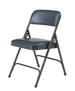 National Public Seating Series 1200 Folding Chairs, Blue/Char-Blue, Set Of 4 Chairs