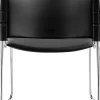 National Public Seating 8700 Series Cafetorium Plush Vinyl Stack Chairs, Black, Pack Of 4 Chairs