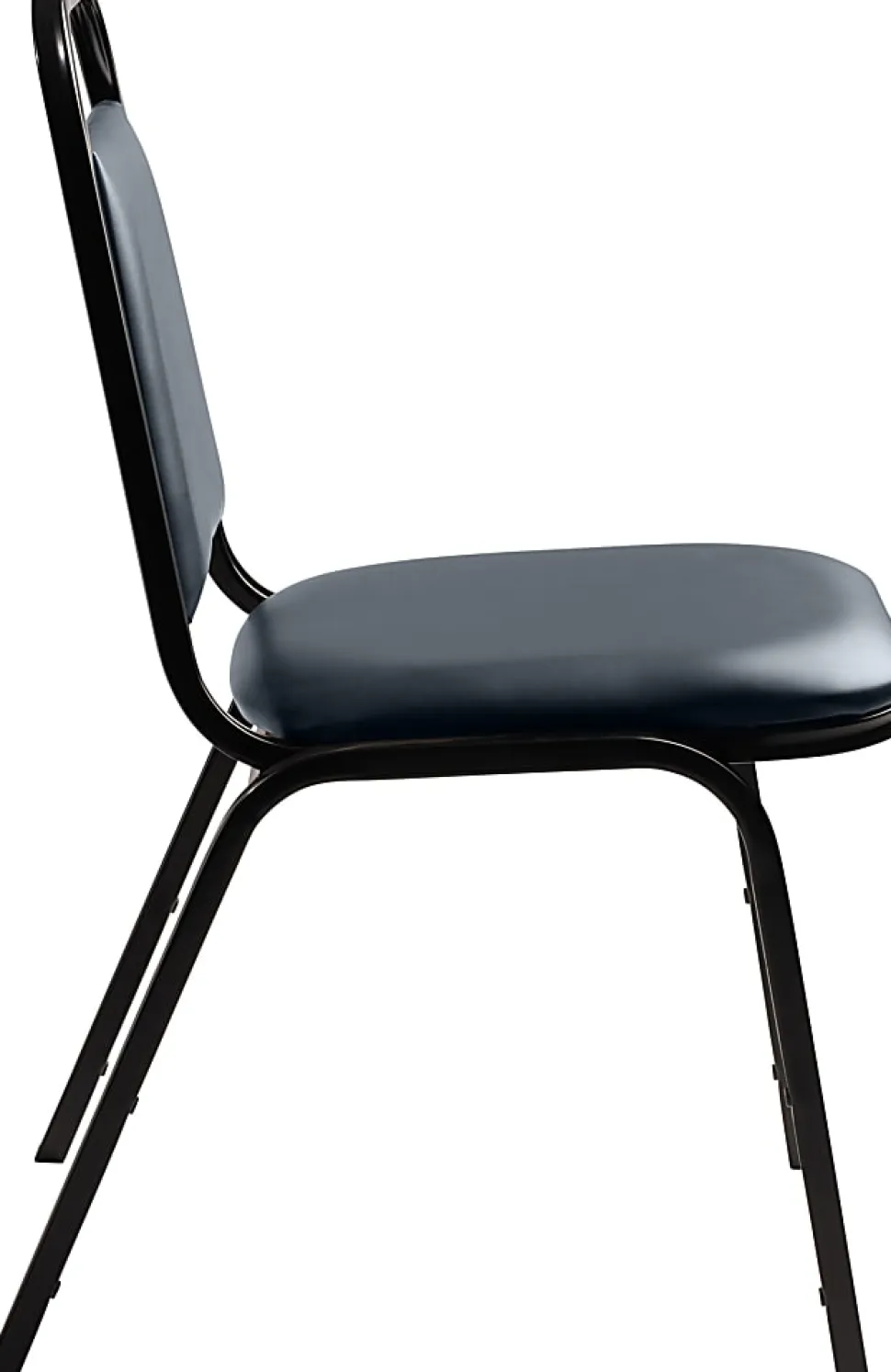 National Public Seating 9100 Series Vinyl Upholstered Banquet Stack Chairs, Midnight Blue/Black, Pack Of 4 Chairs
