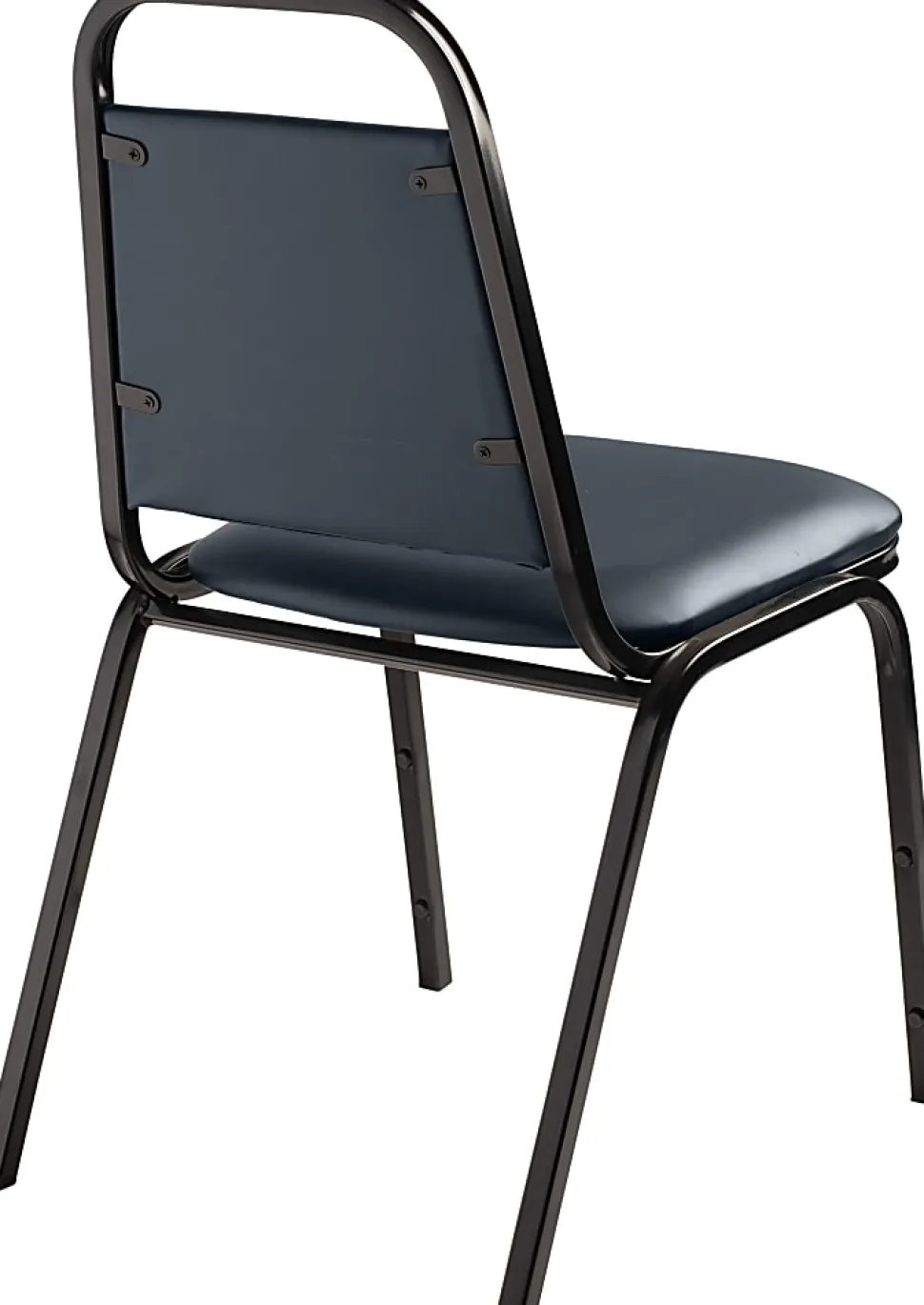 National Public Seating 9100 Series Vinyl Upholstered Banquet Stack Chairs, Midnight Blue/Black, Pack Of 4 Chairs
