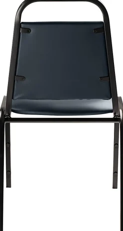 National Public Seating 9100 Series Vinyl Upholstered Banquet Stack Chairs, Midnight Blue/Black, Pack Of 4 Chairs
