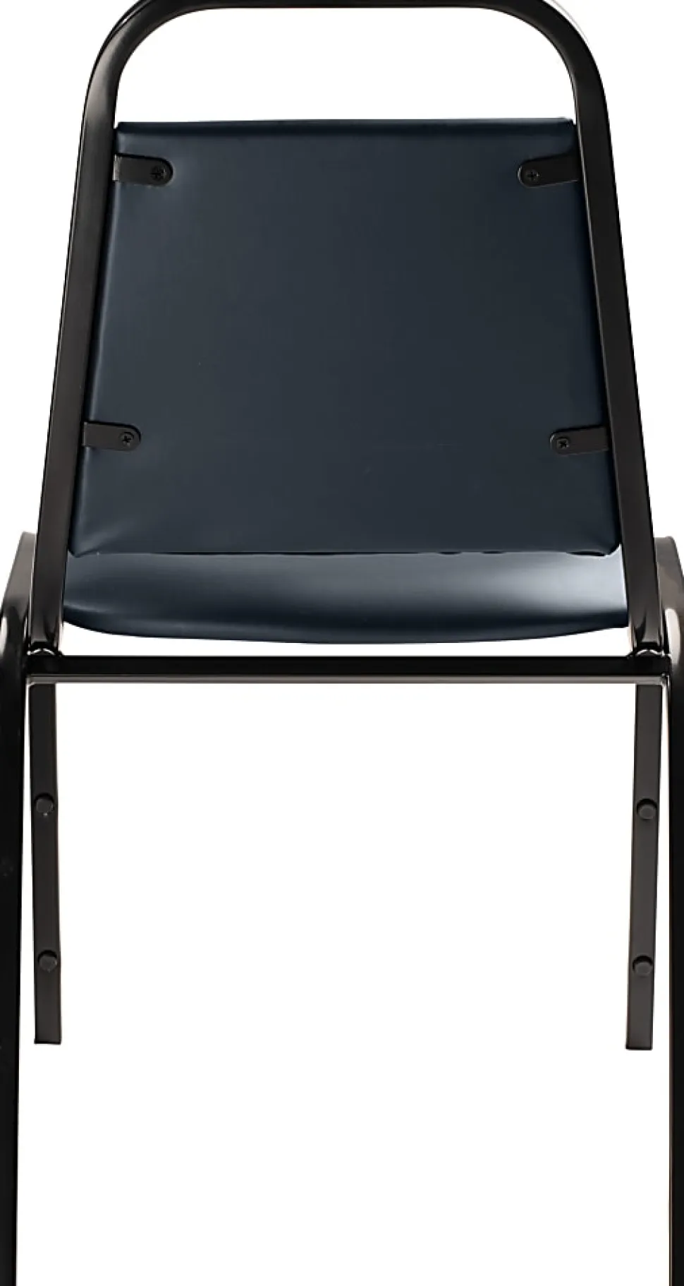 National Public Seating 9100 Series Vinyl Upholstered Banquet Stack Chairs, Midnight Blue/Black, Pack Of 4 Chairs