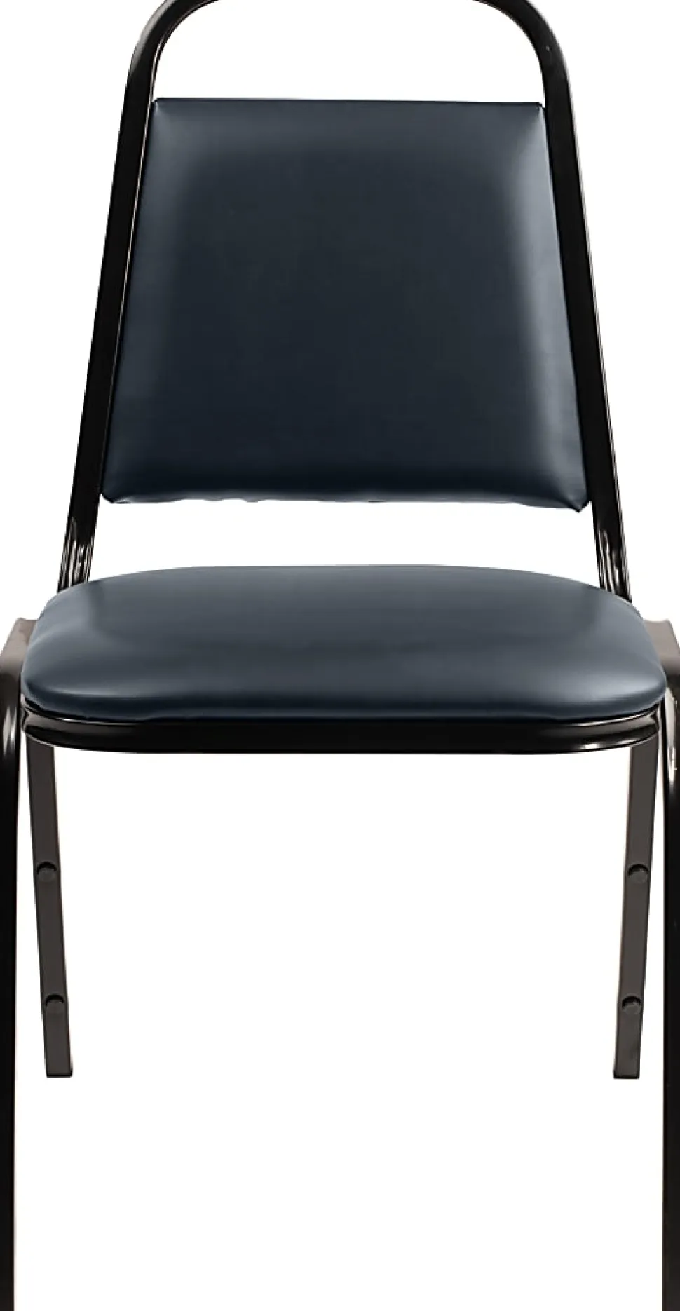 National Public Seating 9100 Series Vinyl Upholstered Banquet Stack Chairs, Midnight Blue/Black, Pack Of 4 Chairs