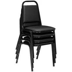 National Public Seating Square Back Padded Vinyl Seat, Banquet Stack Chair, 15 3/4