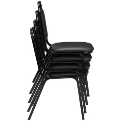 National Public Seating Square Back Padded Vinyl Seat, Banquet Stack Chair, 15 3/4