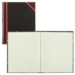 National® 50% Recycled Black Texhide Record Book With Margin, 8 3/8