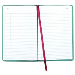 National® Sewn Canvas Account Book, 12 1/8" x 7 5/8", 50% Recycled, Green, 35 Lines Per Page, Book Of 500 Pages