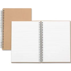 Nature Saver Hardcover Twin Wire Notebooks - 8 1/4" x 5 7/8" Sheet Size - 80 Sheets - Wire Bound - 0.25" Ruled - Ruled - 22 lb Basis Weight - 20205