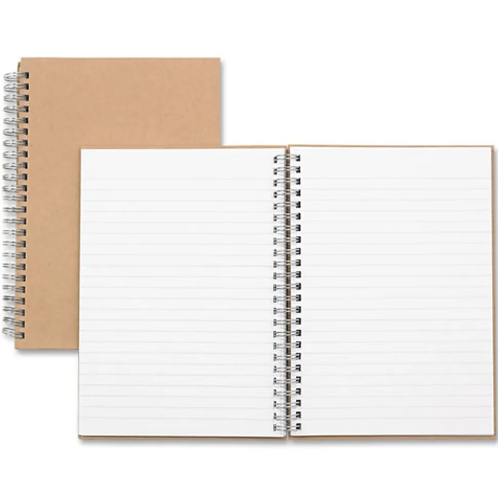 Nature Saver Hardcover Twin Wire Notebooks - 8 1/4" x 5 7/8" Sheet Size - 80 Sheets - Wire Bound - 0.25" Ruled - Ruled - 22 lb Basis Weight - 20205