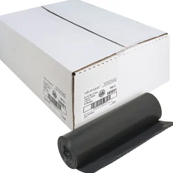 Nature Saver 1.25 mil Can Liners, 60 Gallons, 38" x 58", 75% Recycled, Black, Box Of 100