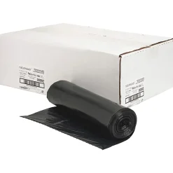 Nature Saver 1.25 mil Can Liners, 56 Gallons, 43" x 48", 75% Recycled, Black, Box Of 100