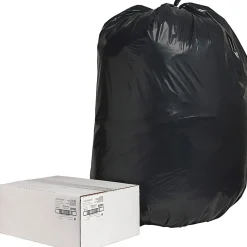 Nature Saver 2 mil Heavy Duty Can Liners, 55 60 Gallons, 38" x 58", 75% Recycled, Black, Box Of 100