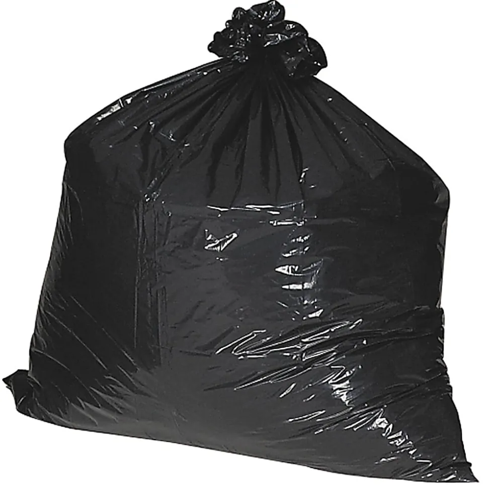 Nature Saver 1.65 mil Heavy Duty Can Liners, 56 Gallons, 43" x 48", 75% Recycled, Black, Box Of 100
