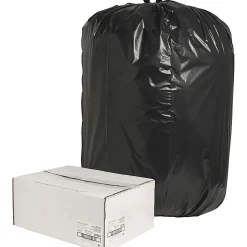 Nature Saver 75% Recycled Heavy-Duty Trash Liners, 1.65 mil, 55-60 Gallons, 38” x 58”, Black, Box Of 100