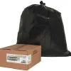 Nature Saver 75% Recycled Heavy-Duty Trash Liners, 1.65mil, 45 Gallons, 40" x 46", Black, Box Of 100