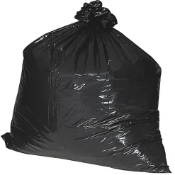 Nature Saver 75% Recycled Heavy-Duty Trash Liners, 1.65mil, 33 Gallons, 33" x 49", Black, Box Of 100