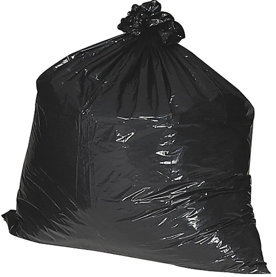 Nature Saver 75% Recycled Heavy-Duty Trash Liners, 1.65mil, 45 Gallons, 40" x 46", Black, Box Of 100