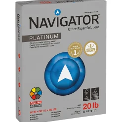 Navigator Platinum Office Multi-Use Paper, 10 Reams, Bright White, Letter Size (8 1/2