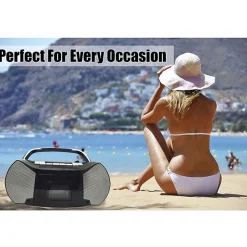 Naxa Portable CD/Cassette Boombox - 1 x Disc - 2.40 W - Silver, Black - CD-DA - Auxiliary Input