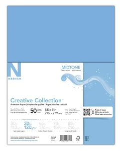 Neenah® Creative Collection™ Midtone Specialty Inkjet Paper, Blue, Letter Size (8 1/2" x 11"), Pack Of 50 Sheets, FSC® Certified