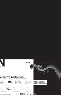 Neenah® Creative Collection™ Specialty Paper, Eclipse Black, Ledger (11" x 17"), 50 Sheets Per Pack, 32 Lb, FSC® Certified