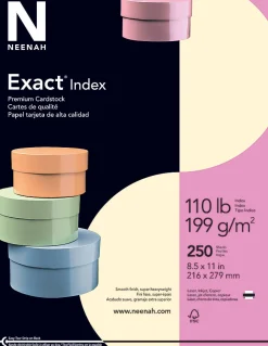 Neenah Exact® Index Card Stock, 8 1/2" x 11", 110 Lb., Ivory, Pack Of 250 Sheets