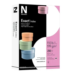 Neenah Exact Index Premium Card Stock, 8.5" x 11", 110 Lb, FSC® Certified, White, Pack Of 250 Sheets