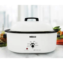 NESCO® 18-Qt 1,450-Watt Portable Slow Cooker With Porcelain Cookwell, White
