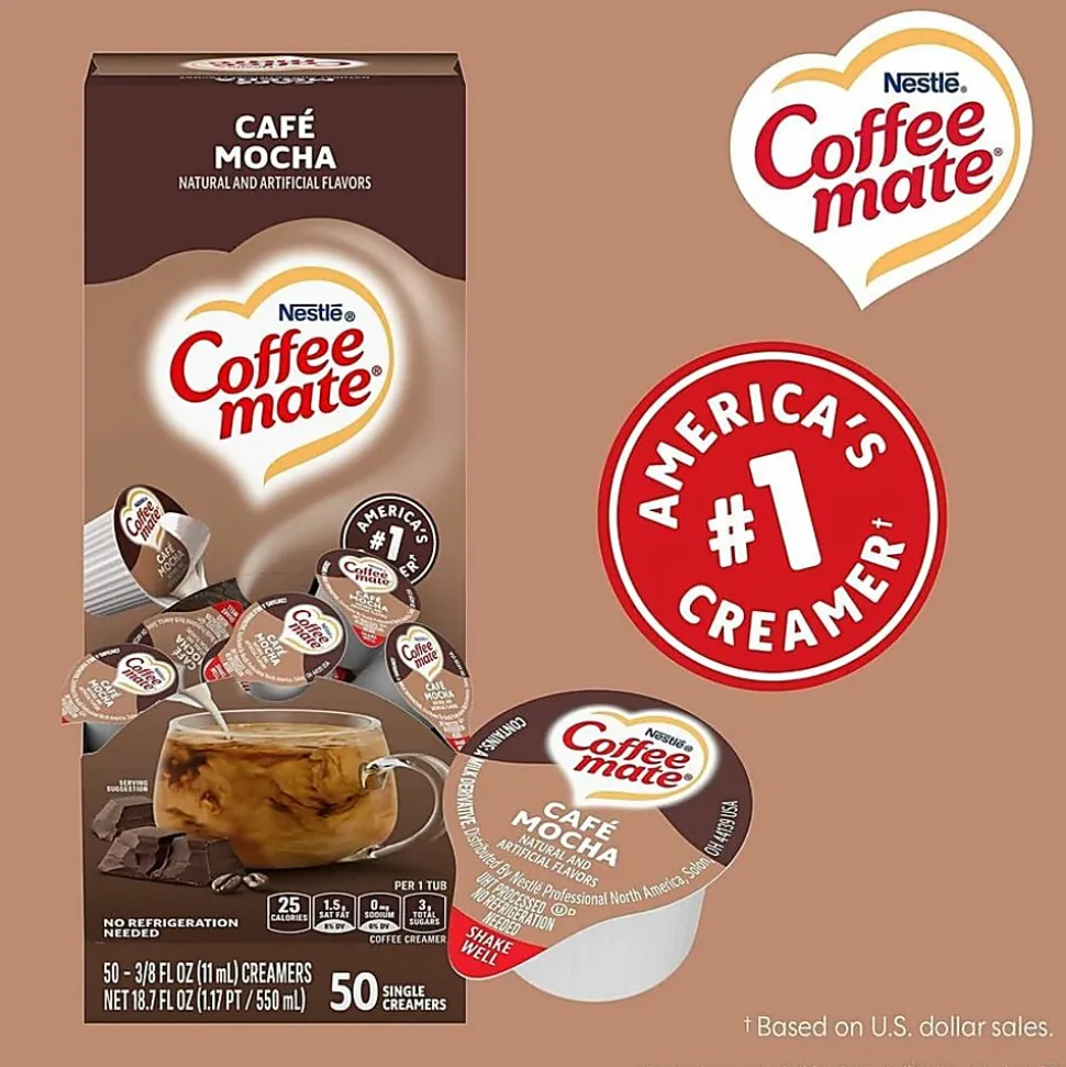 Nestlé® Coffee-mate® Liquid Creamer, Café Mocha Flavor, 0.37 Oz Single Serve, 50/Pack