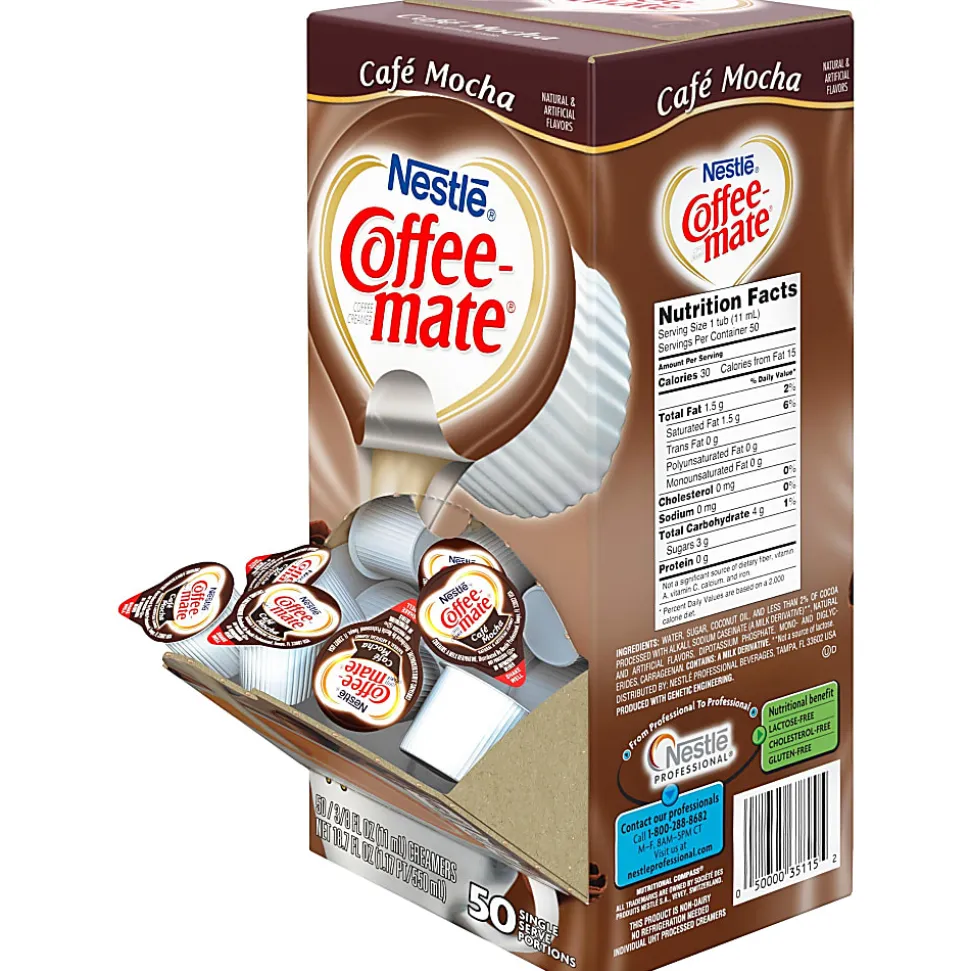 Nestlé® Coffee-mate® Liquid Creamer, Café Mocha Flavor, 0.37 Oz Single Serve, 50/Pack