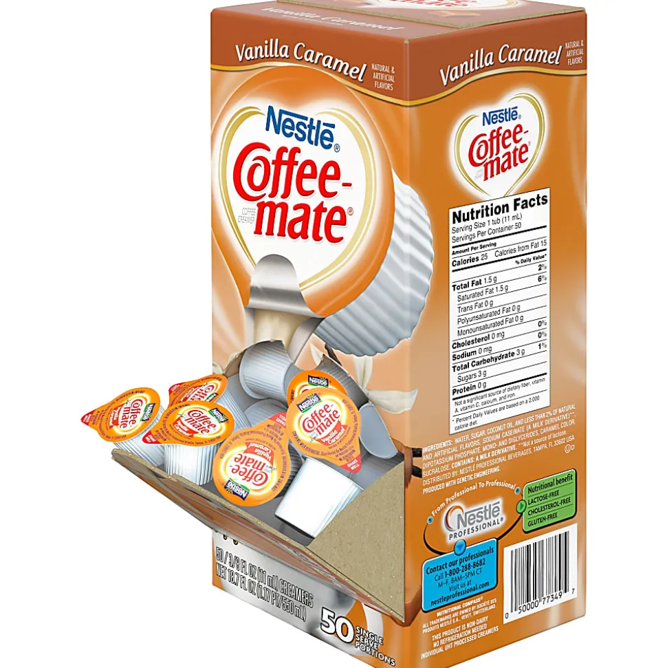 Nestlé® Coffee-mate® Liquid Creamer, Vanilla Caramel Flavor, 0.38 Oz Single Serve, 50/Pack