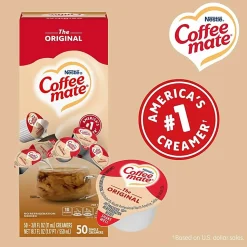 Nestle Coffee mate Single Serve Liquid Creamer, Original Flavor, 0.38 Oz, Carton Of 200