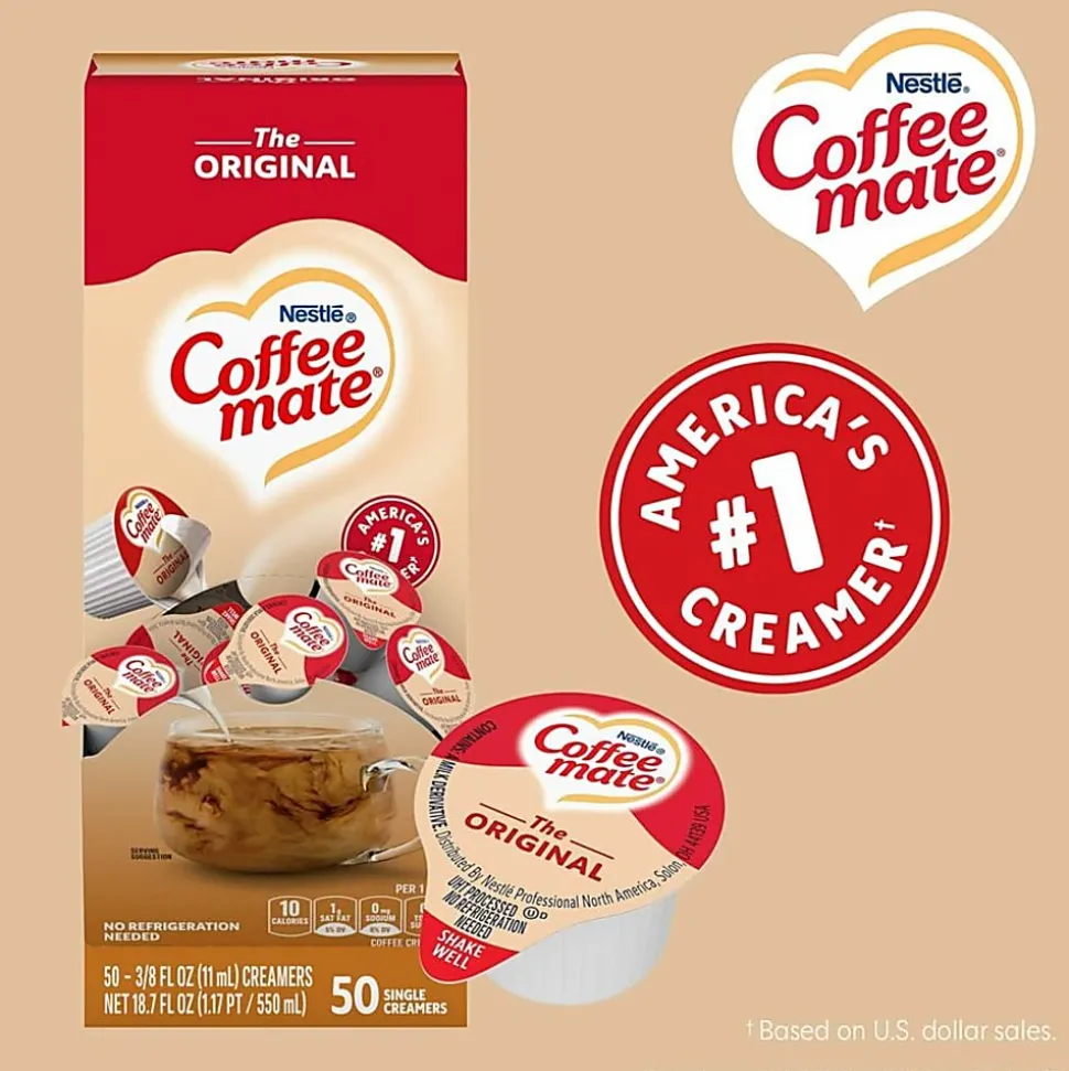 Nestle Coffee mate Single Serve Liquid Creamer, Original Flavor, 0.38 Oz, Carton Of 200