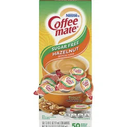 Nestle Coffee mate Sugar Free Hazelnut Creamer Singles, 0.38 Oz, Box Of 50 Singles