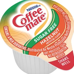 Nestle Coffee mate Sugar Free Hazelnut Creamer Singles, 0.38 Oz, Box Of 50 Singles