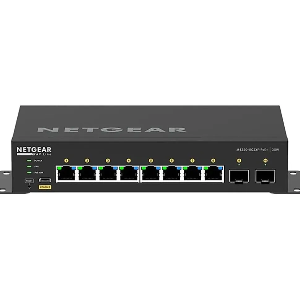 Netgear AV Line M4250 GSM4210PX Ethernet Switch - 8 Ports - Manageable - 10 Gigabit Ethernet - 10GBas - GSM4210PX100NAS