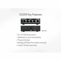 Netgear Business GS305 Ethernet Switch, GS305300PAS